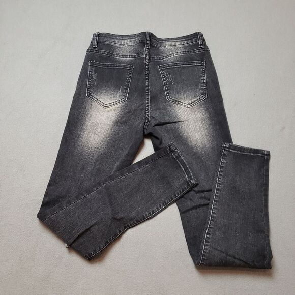 Shein black skinny high waist jeans Distressed - Picture 6 of 9